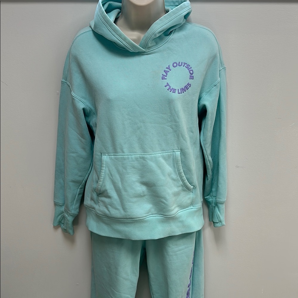 Athleta Kids Matching Set in Mint Green and Purple